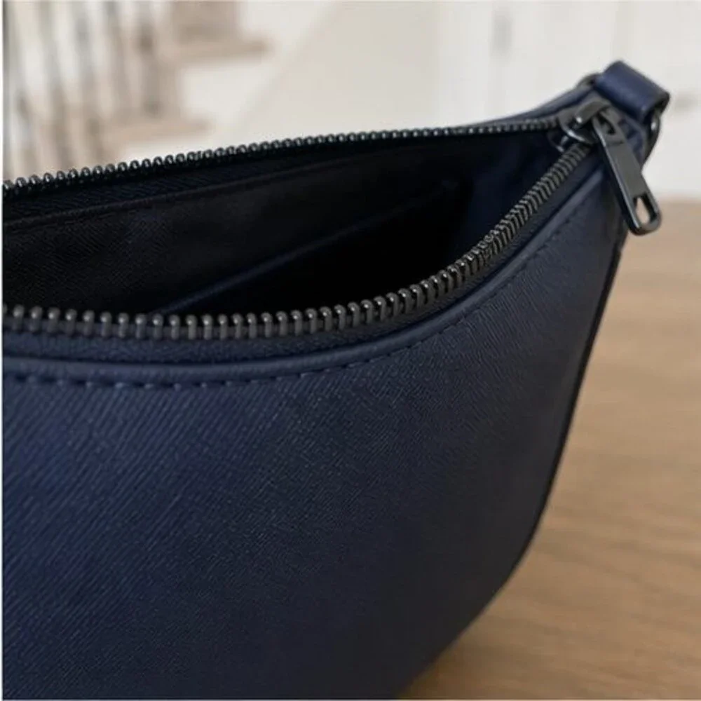 Navy Saffiano Crossbody Bag
